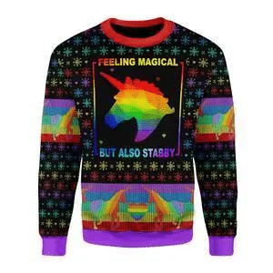 Feeling magical but also stabby 3D Christmas Sweater - Holiday Gift product image