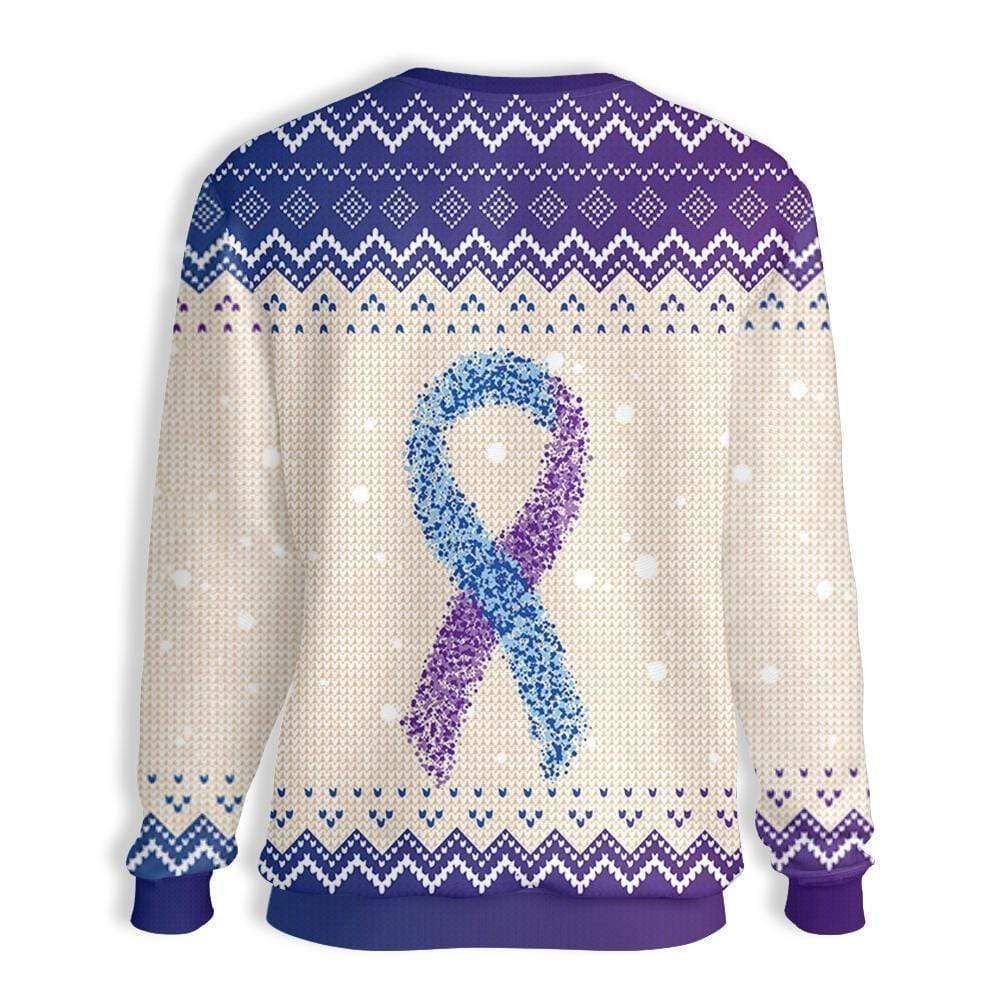Purple – Blue Ribbon Rheumatoid Arthritis Awareness 3D Sweater - Gift Idea product image 2