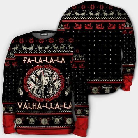 Deck the halls with skulls and bodies 3D Christmas Sweater - Holiday Gift product image 3