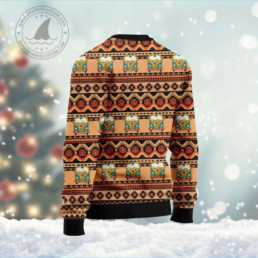 Peace and love christmas santa claus 3D Christmas Sweater - Holiday Gift product image 2