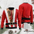 Santa claws body with firefighter tattoo 3D Ugly Christmas Sweater - Holiday Gift product image