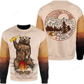 Bear drinking beer camping 3D Christmas Sweater - Holiday Gift product image