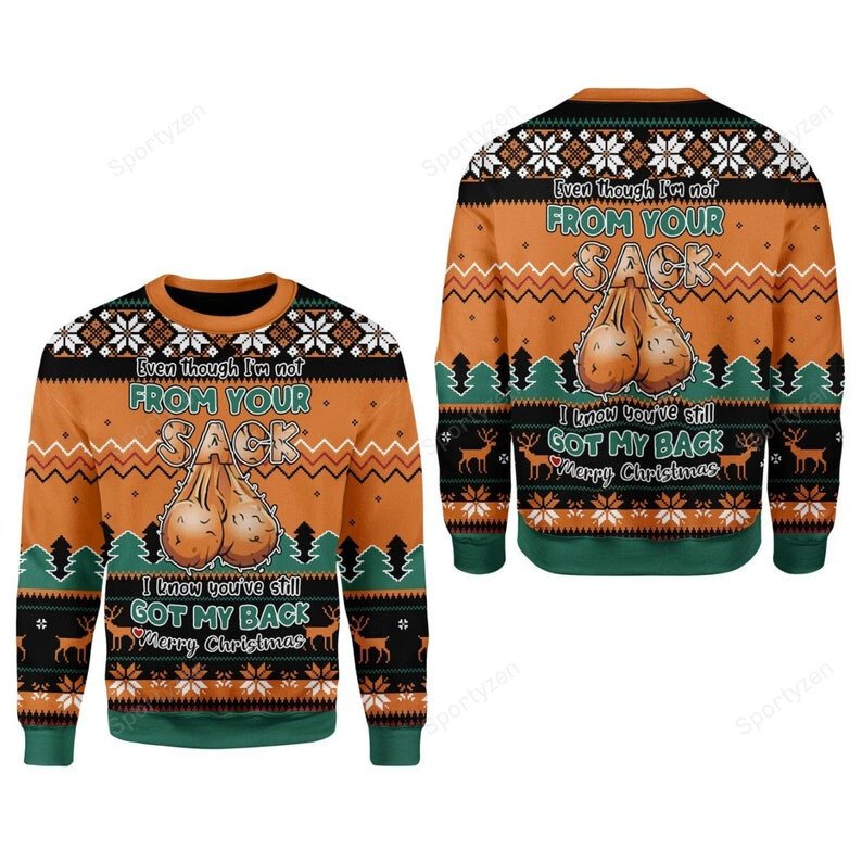 Dyke the halls lesbians heart 3D Christmas Sweater - Holiday Gift product image 5
