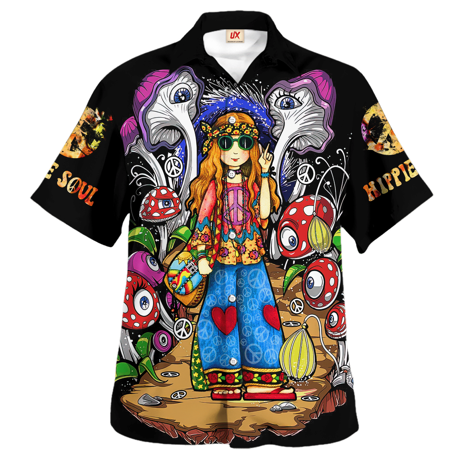 Hippie Hawaiian Vintage Retro Beach Style NV-HP-26 - Adult & Kids T-Shirts, Sweatshirts & Hoodies apparel design preview 1