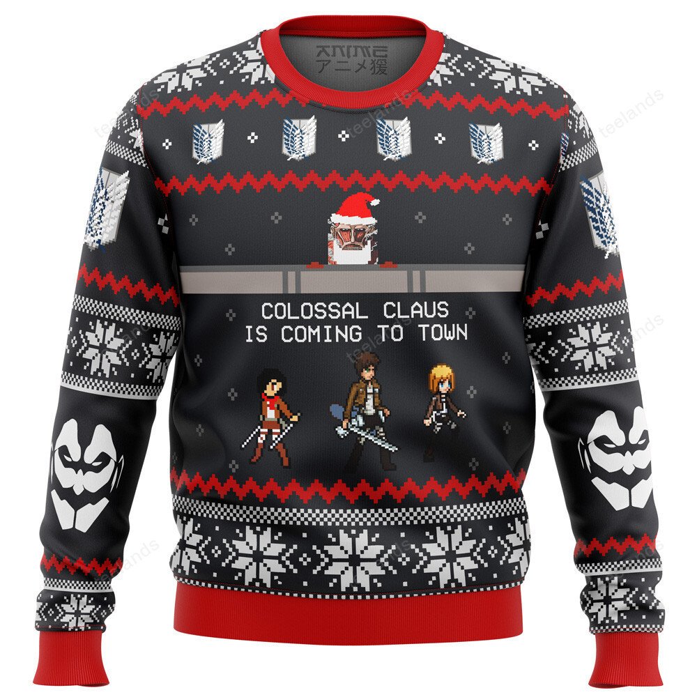 Colossal Claus is coming to town 3D Christmas Sweater - Holiday Gift product image