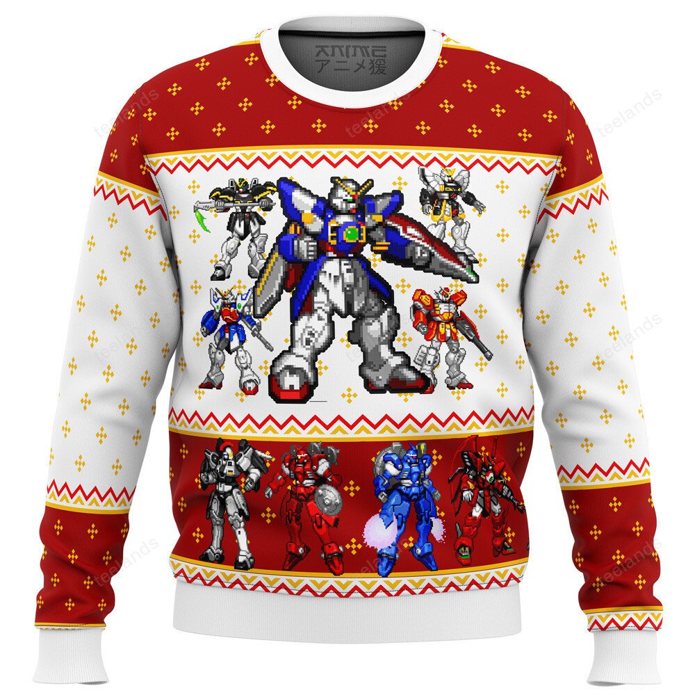 Gundam wing sprites 3D Christmas Sweater - Holiday Gift product image