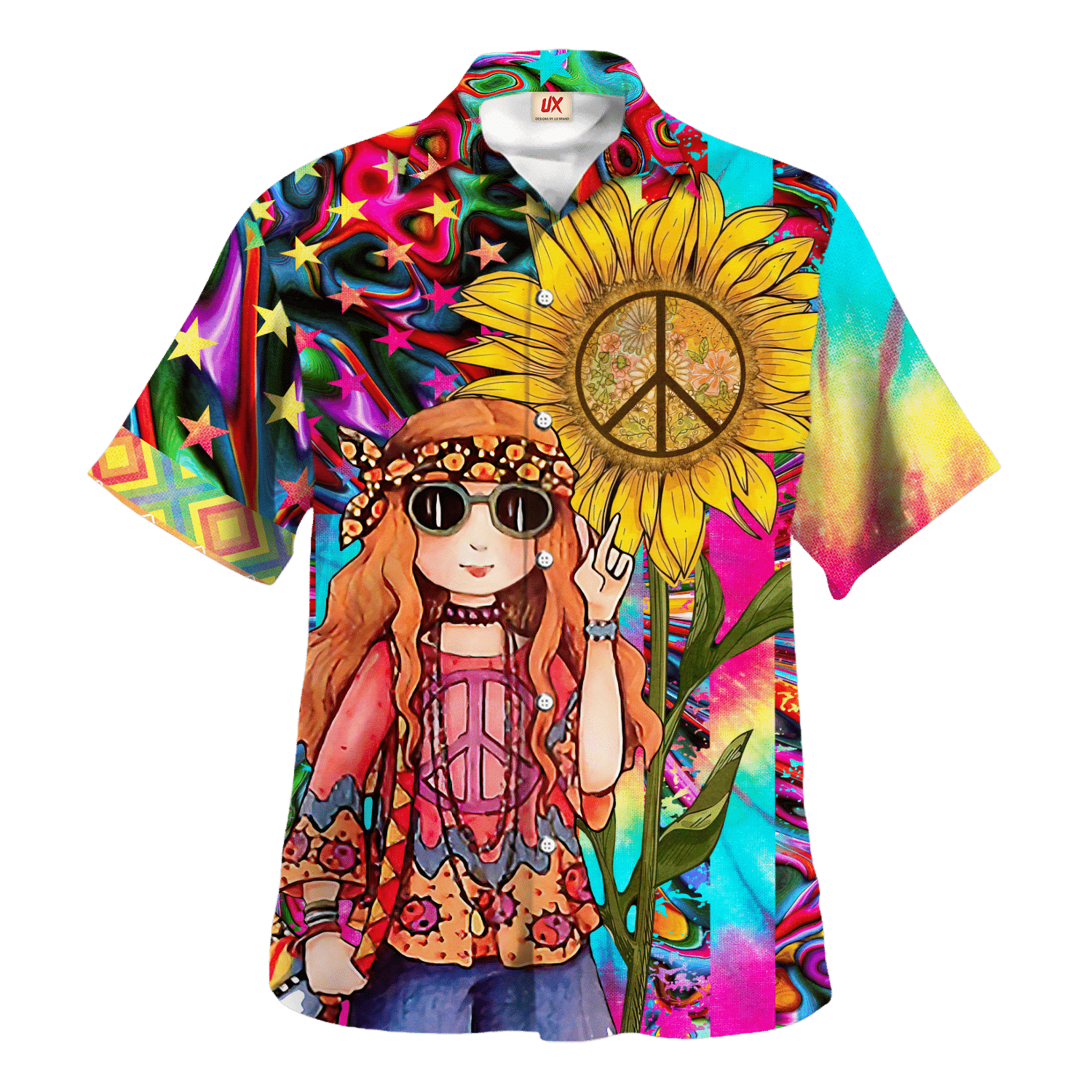 Hippie Hawaiian Groovy 70s Beach Style HBL-HP-27 - Adult & Kids T-Shirts, Sweatshirts & Hoodies apparel design preview 1