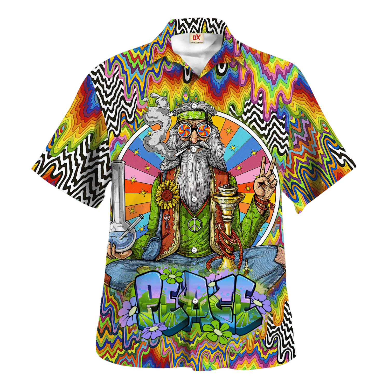 Hippie Hawaiian Retro Vacation Party Style HBL-HP-31 - Adult & Kids T-Shirts, Sweatshirts & Hoodies apparel design preview 1