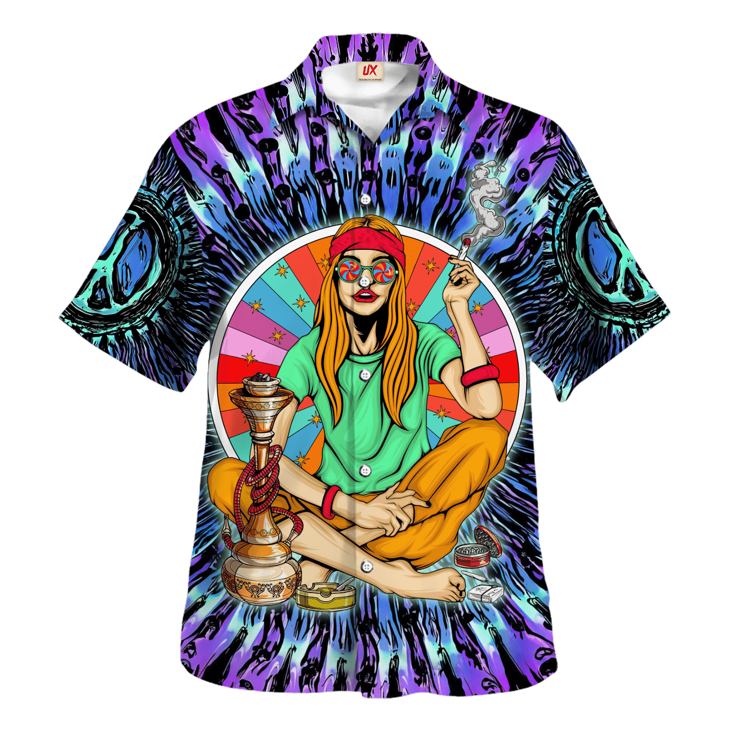 Hippie Hawaiian Psychedelic Festival Beach Style - Adult & Kids T-Shirts, Sweatshirts & Hoodies apparel design preview 1
