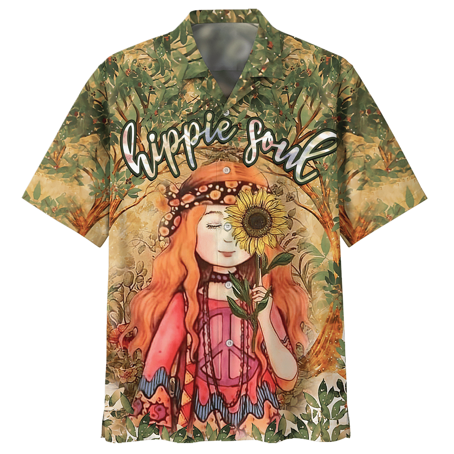 Hippie Hawaiian Retro Peace Love Festival Style - Adult & Kids T-Shirts, Sweatshirts & Hoodies apparel design preview 1