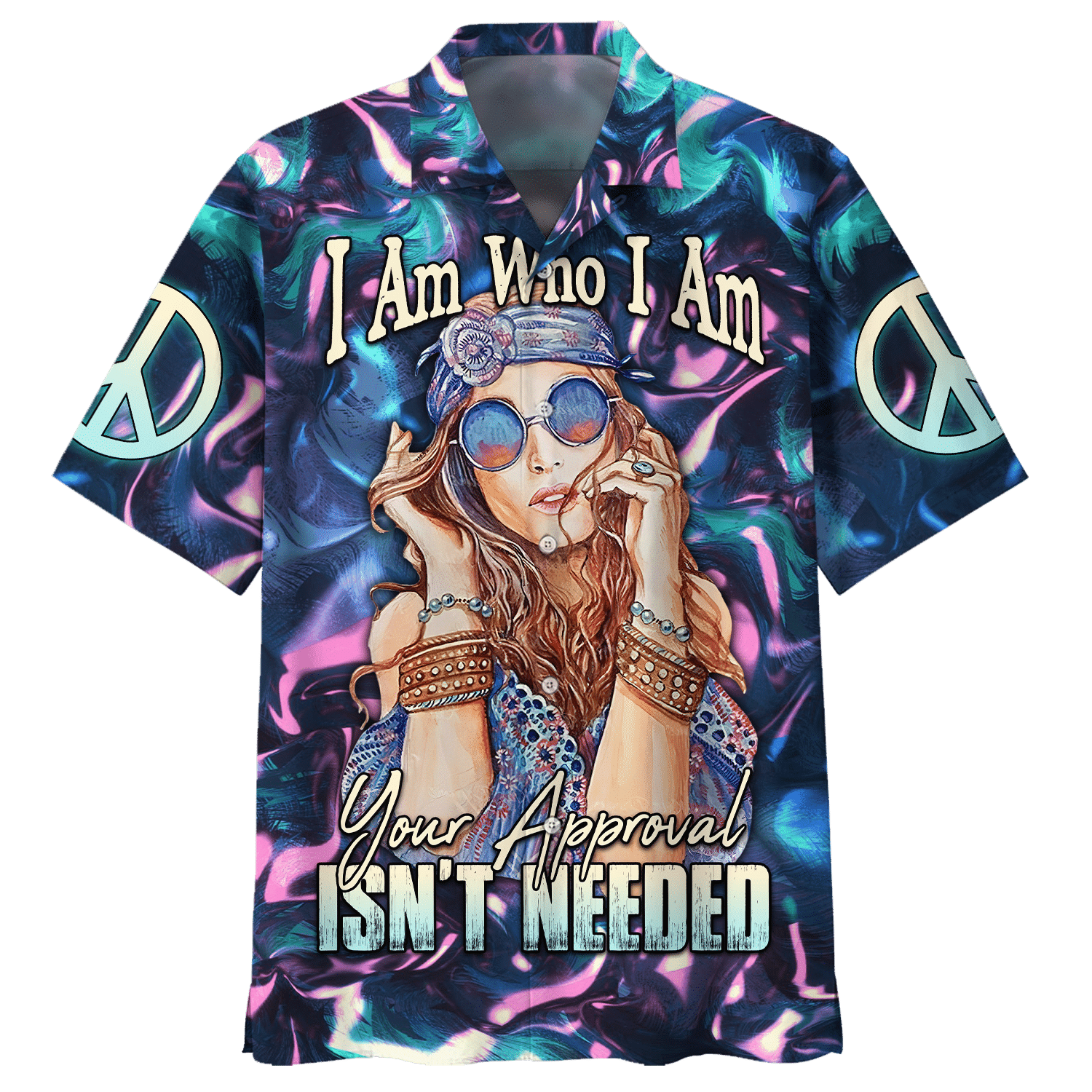 Hippie Hawaiian Retro 70s Festival Style HBL-HP-04 - Adult & Kids T-Shirts, Sweatshirts & Hoodies apparel design preview 1