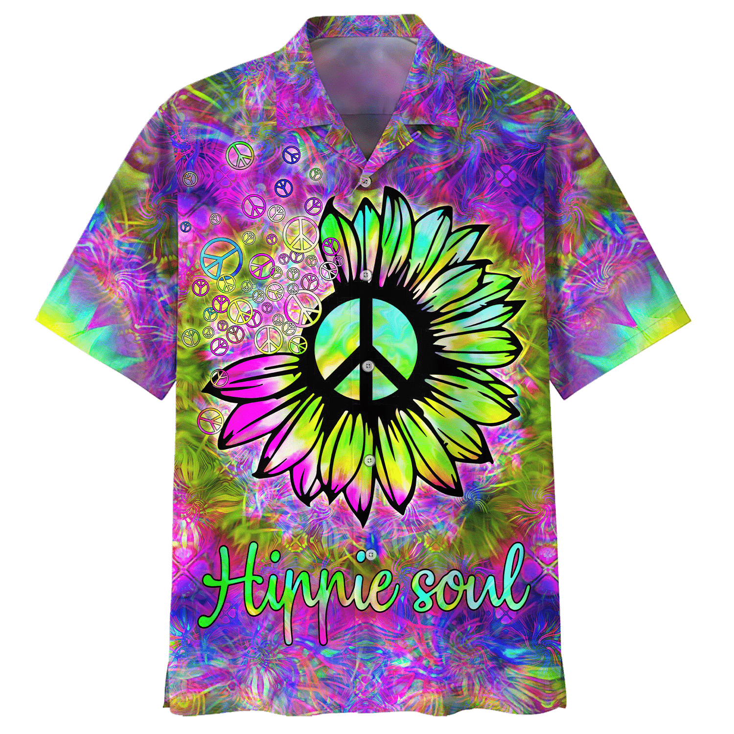 Hippie Hawaiian Groovy Peace Love Summer Style - Adult & Kids T-Shirts, Sweatshirts & Hoodies apparel design preview 1
