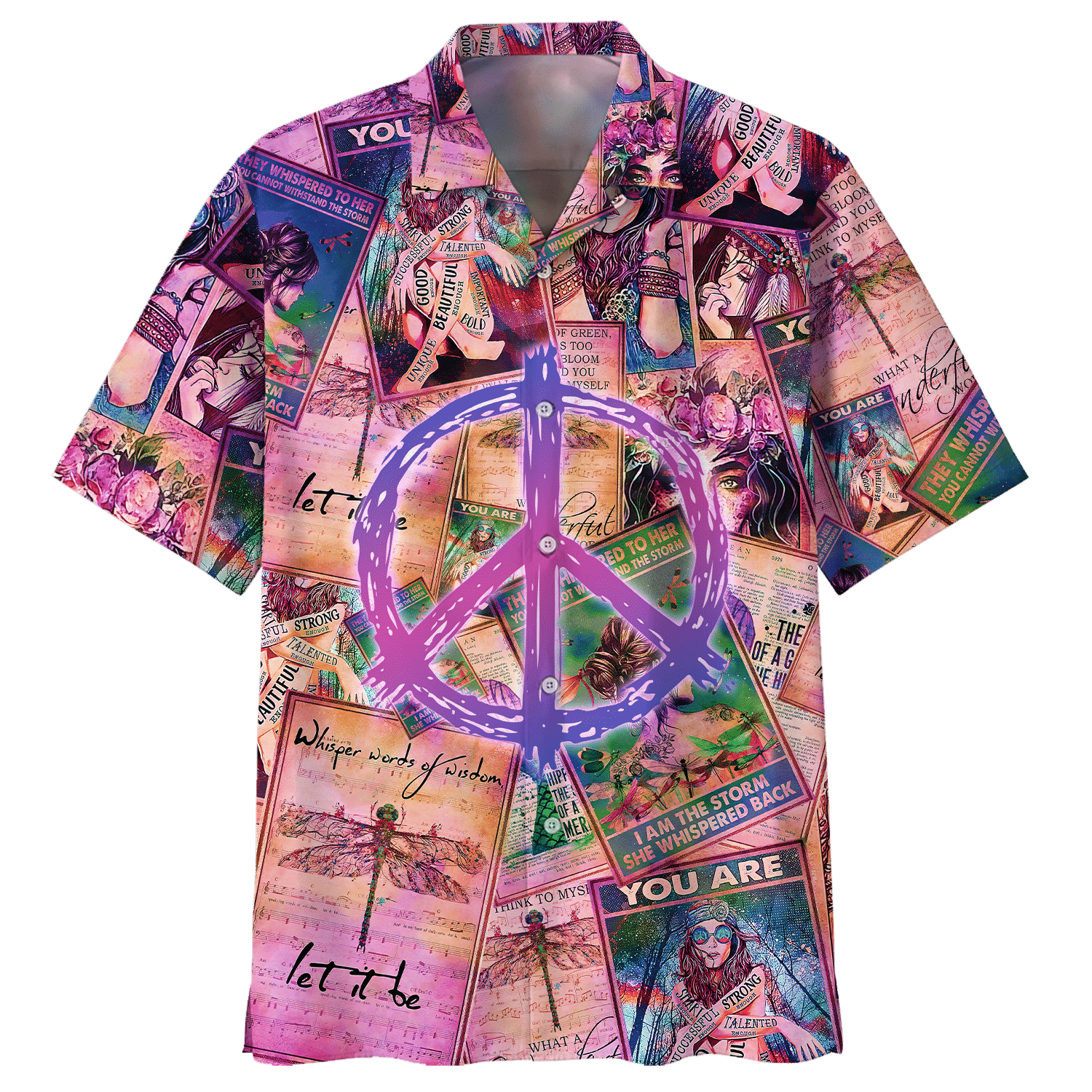 Hippie Hawaiian Retro Summer Vacation Style HBL-HP-14 - Adult & Kids T-Shirts, Sweatshirts & Hoodies apparel design preview 1