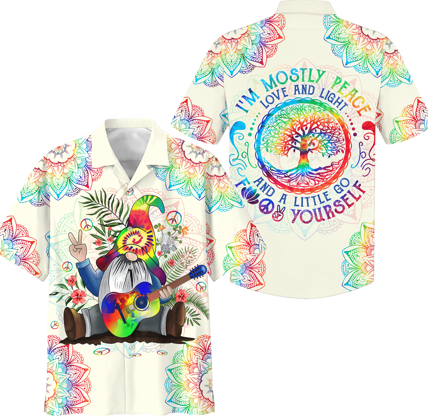 Hippie Hawaiian Vintage 70s Festival Summer Style - Adult & Kids T-Shirts, Sweatshirts & Hoodies apparel design preview 1