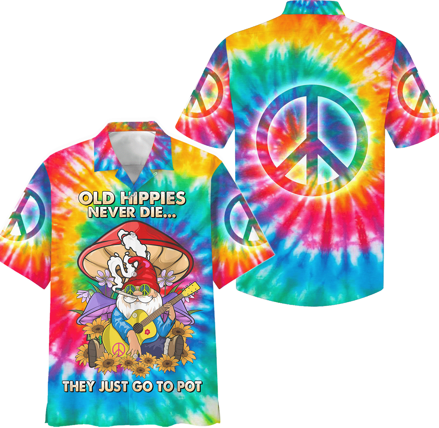 Hippie Hawaiian Retro Peace Love Beach Style - Adult & Kids T-Shirts, Sweatshirts & Hoodies apparel design preview 1
