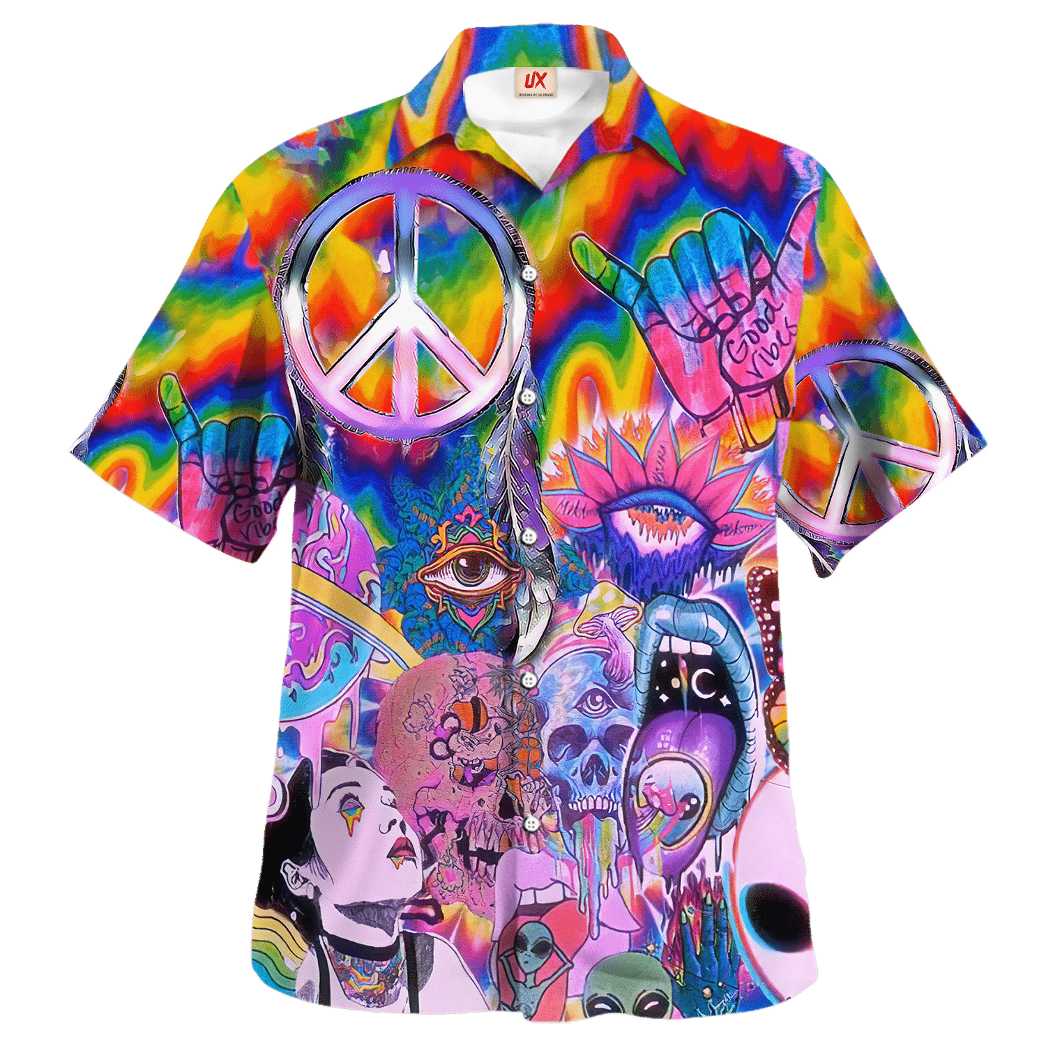 Hippie Hawaiian Groovy Summer Vacation Style NV-HP-36 - Adult & Kids T-Shirts, Sweatshirts & Hoodies apparel design preview 1