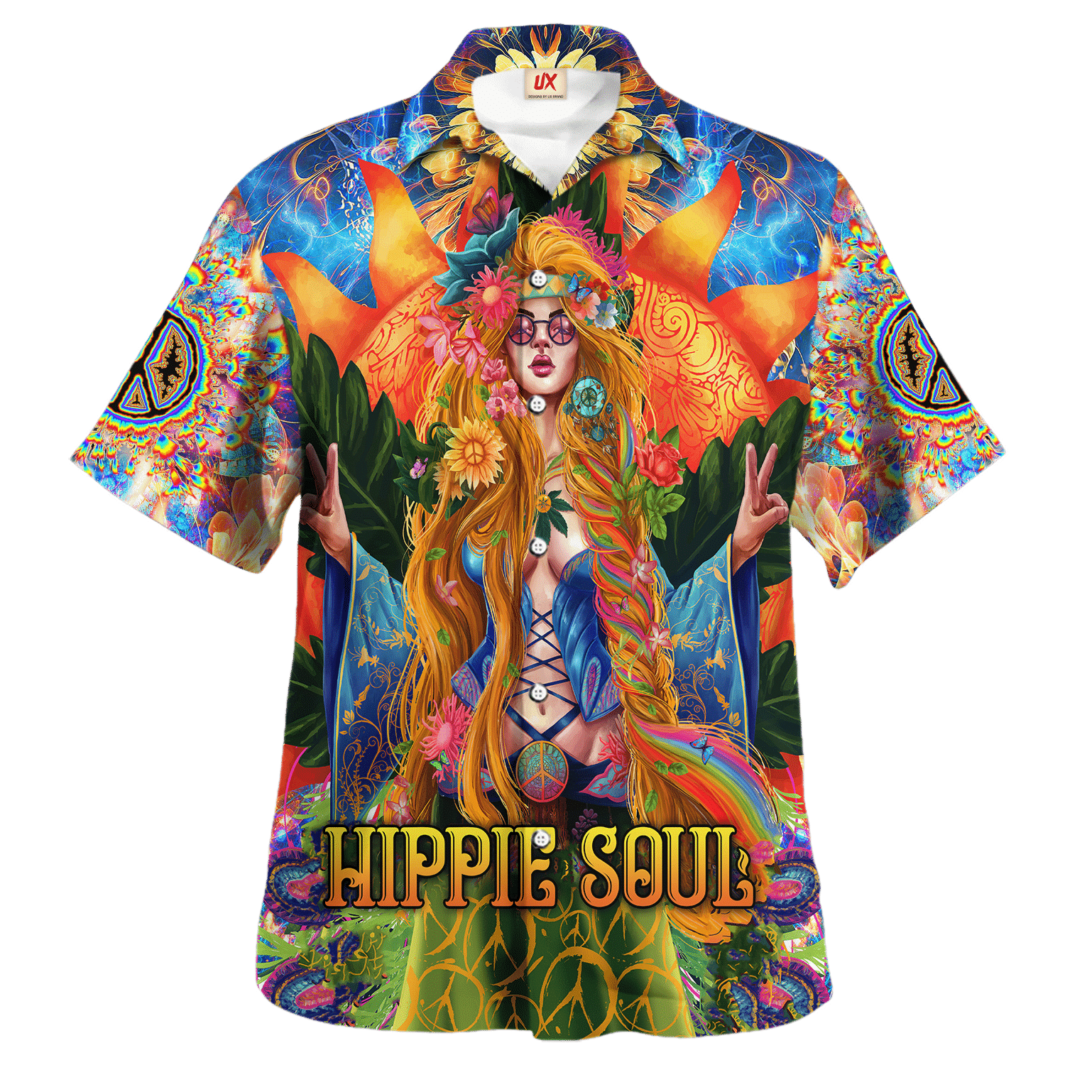 Hippie Hawaiian Vintage Peace Love Beach Style - Adult & Kids T-Shirts, Sweatshirts & Hoodies apparel design preview 1