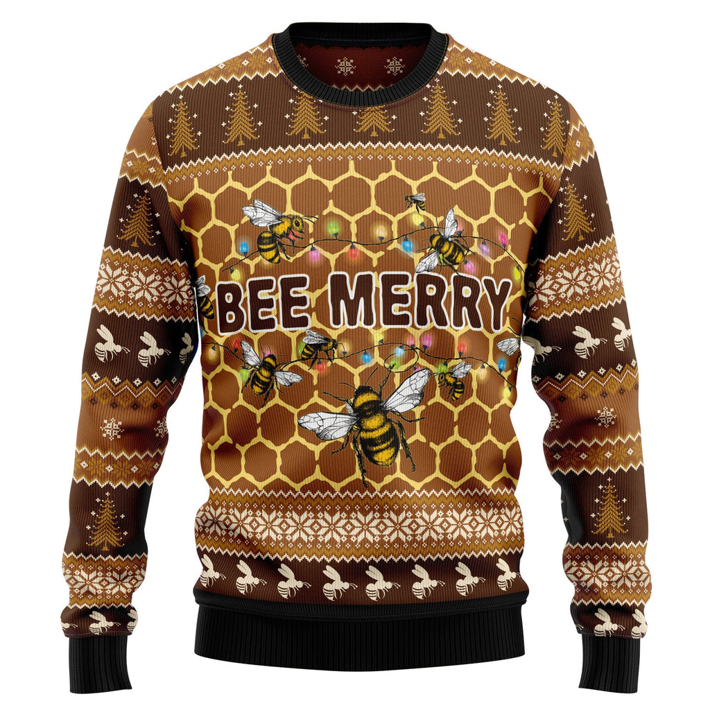 Bee merry 3D Christmas Sweater - Holiday Gift product image