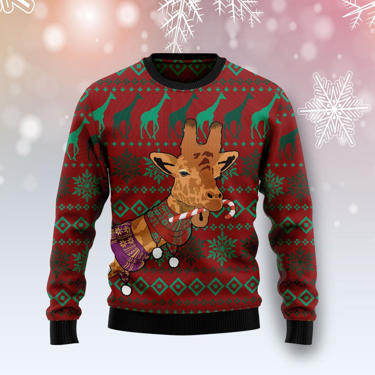 Giraffe holiday 3D Christmas Sweater - Holiday Gift product image 5