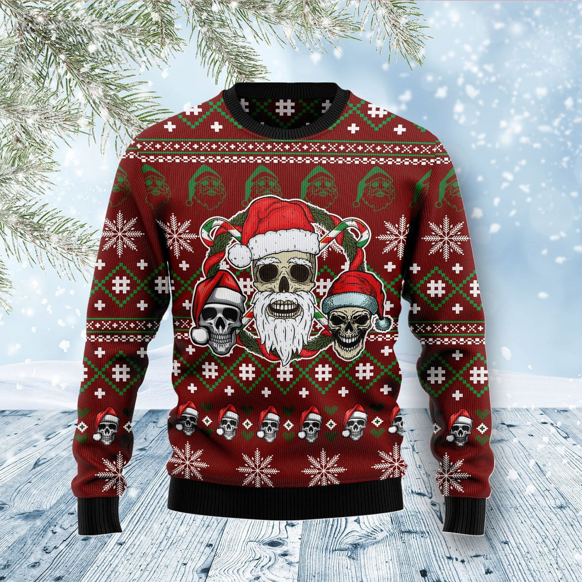 Santa skull 3D Christmas Sweater - Holiday Gift product image