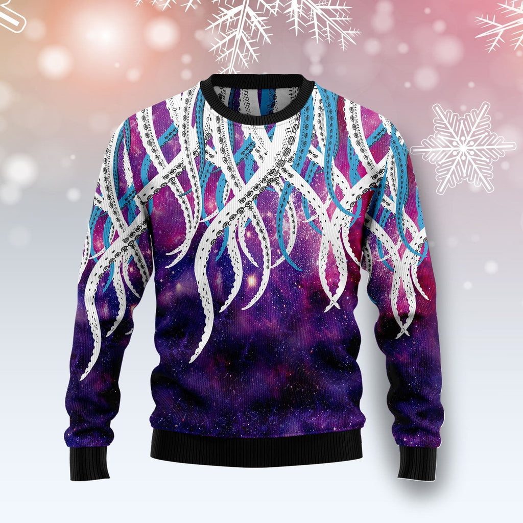 Octopus galaxy 3D Christmas Sweater - Holiday Gift product image