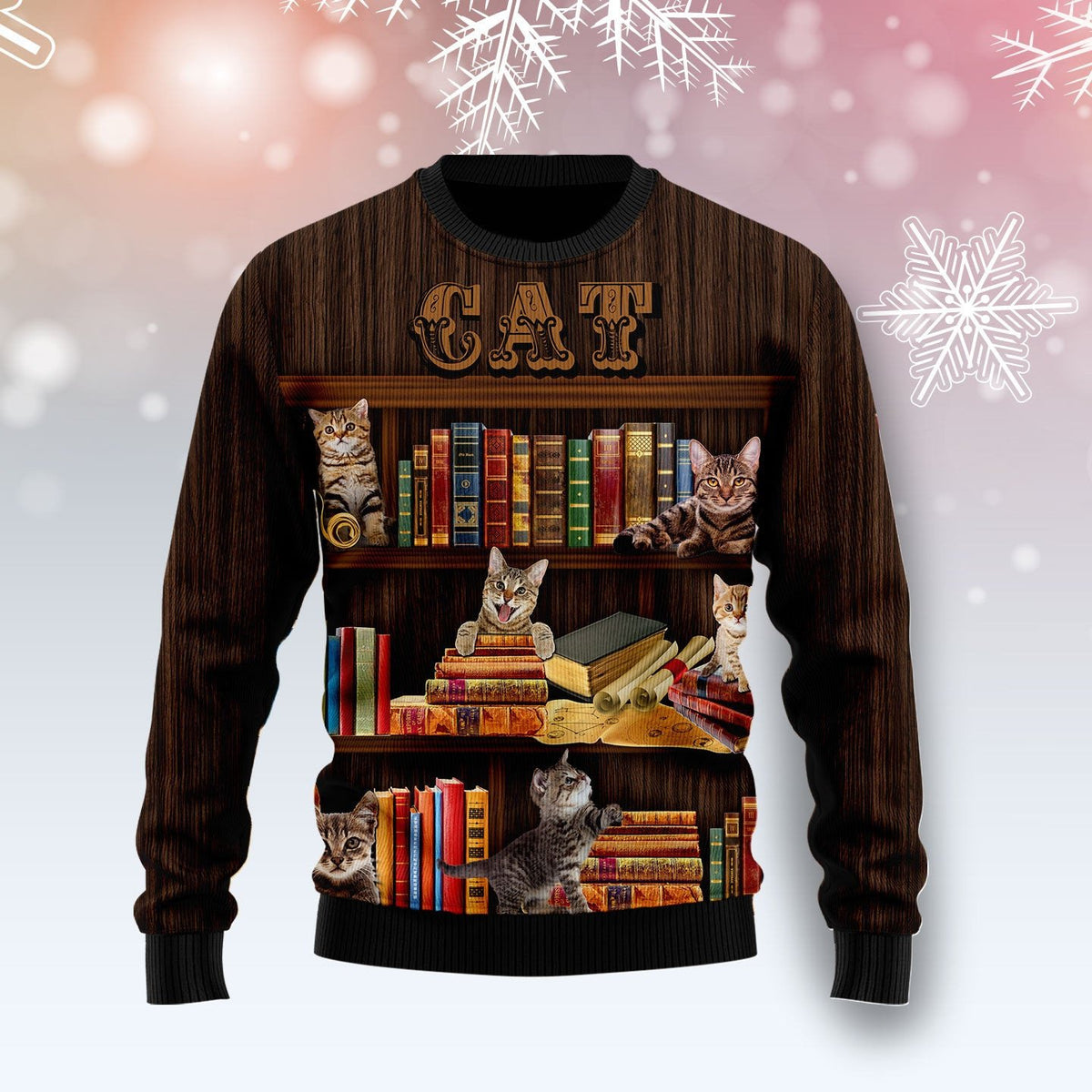 Meowy catmas Christmas tree 3D Christmas Sweater - Holiday Gift product image 5