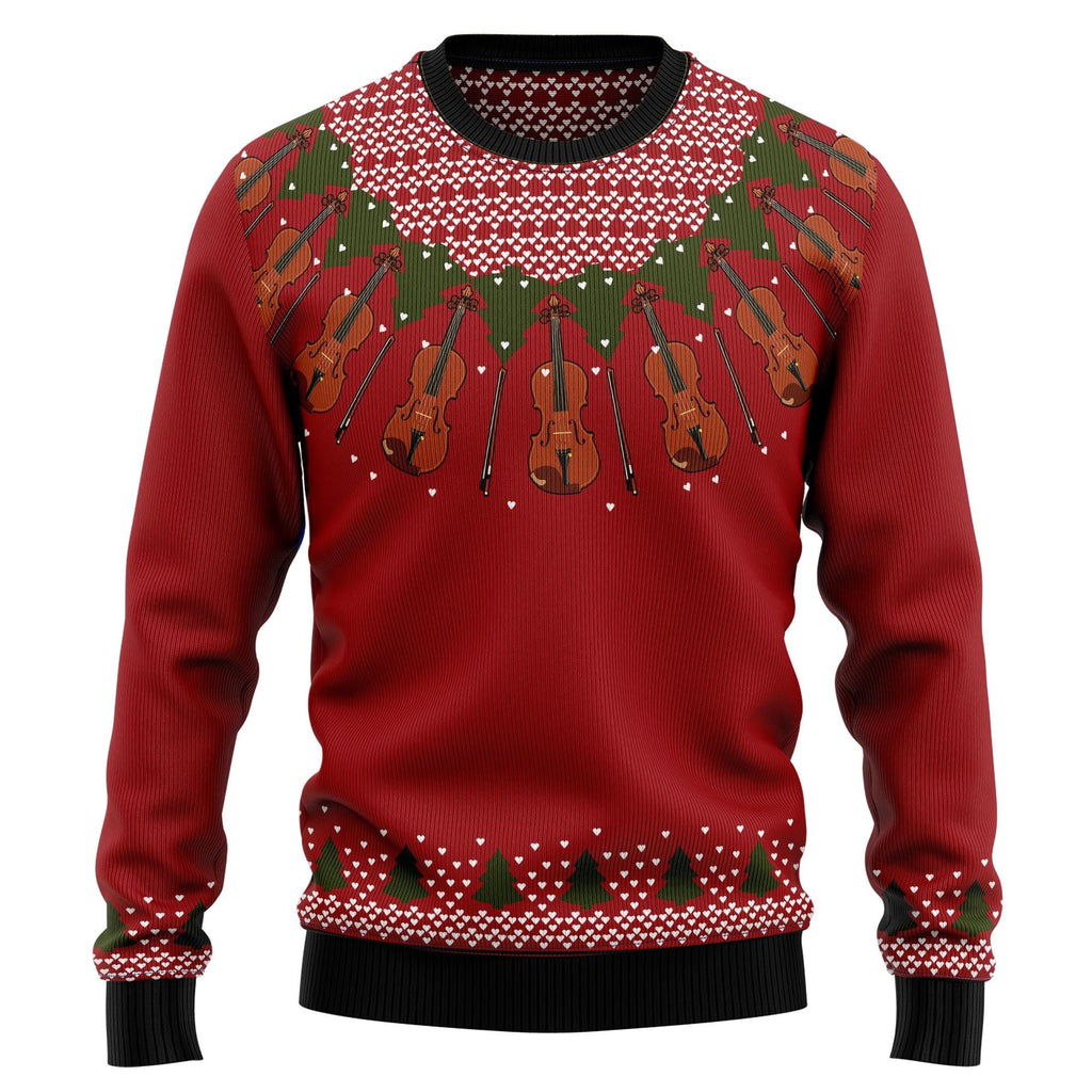 Violin 3D Christmas Sweater - Holiday Gift product image