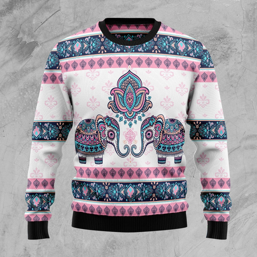 Elephant mandala 3D Christmas Sweater - Holiday Gift product image