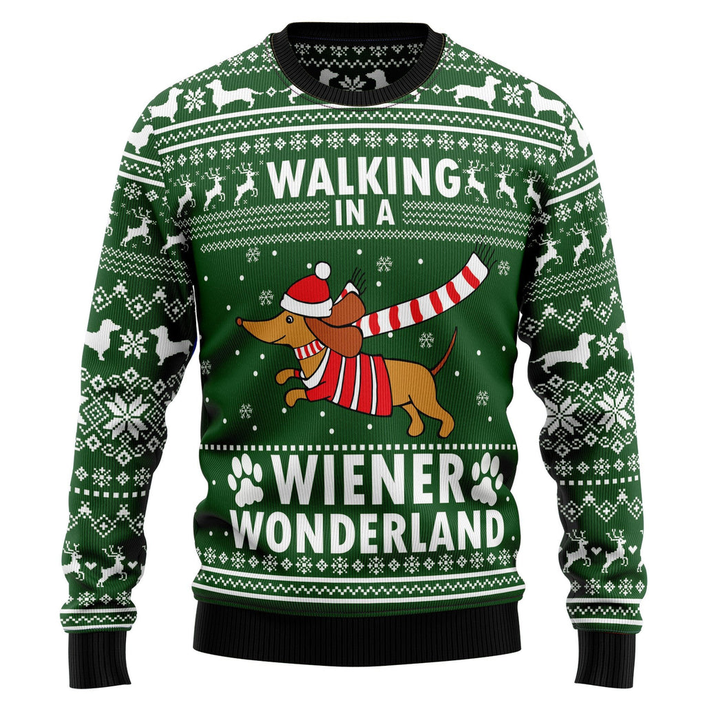 Dachshund weiner wonderland 3D Christmas Sweater - Holiday Gift product image