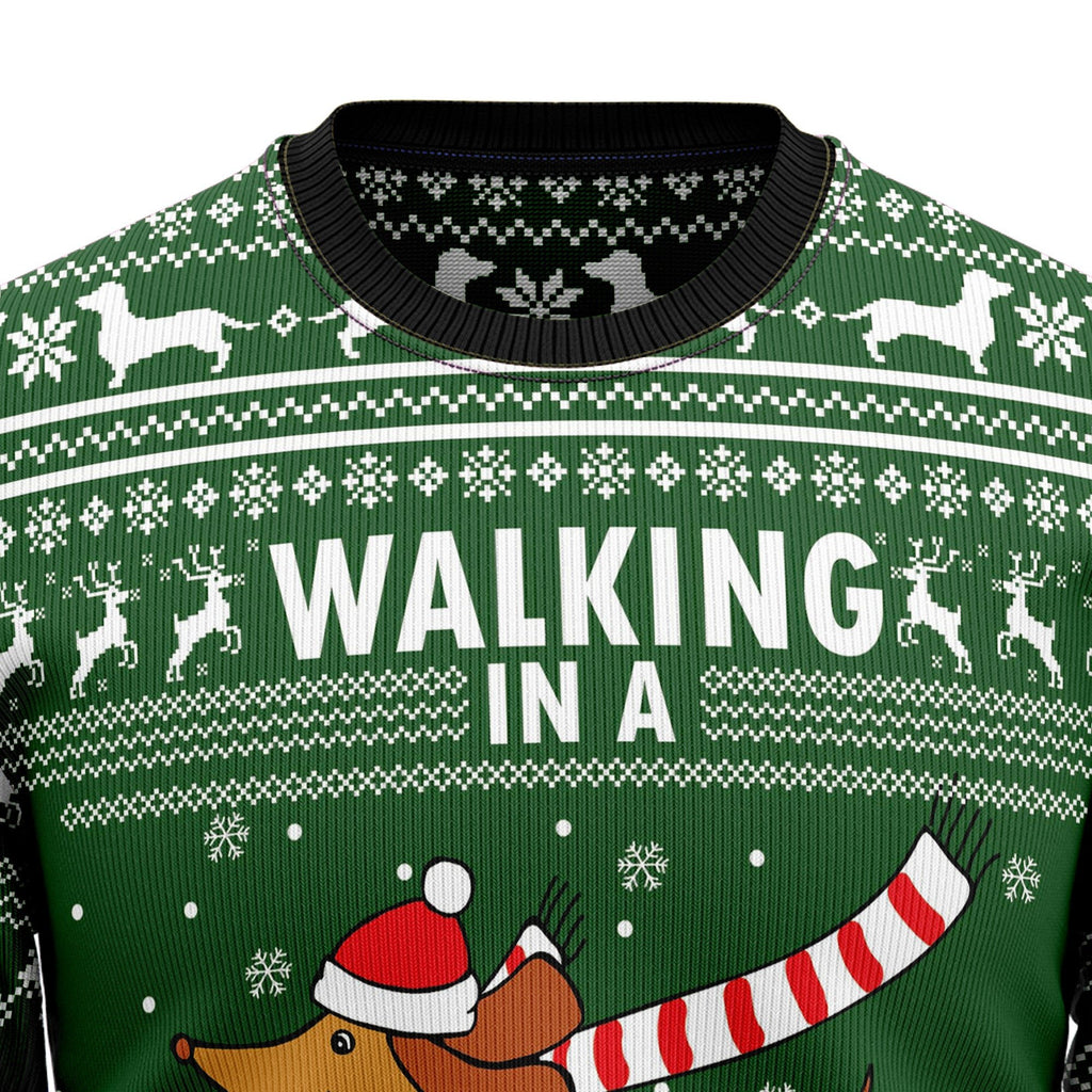 Dachshund weiner wonderland 3D Christmas Sweater - Holiday Gift product image 2