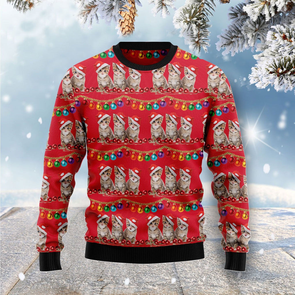 Cat themed kitten 3D Christmas Sweater - Holiday Gift product image