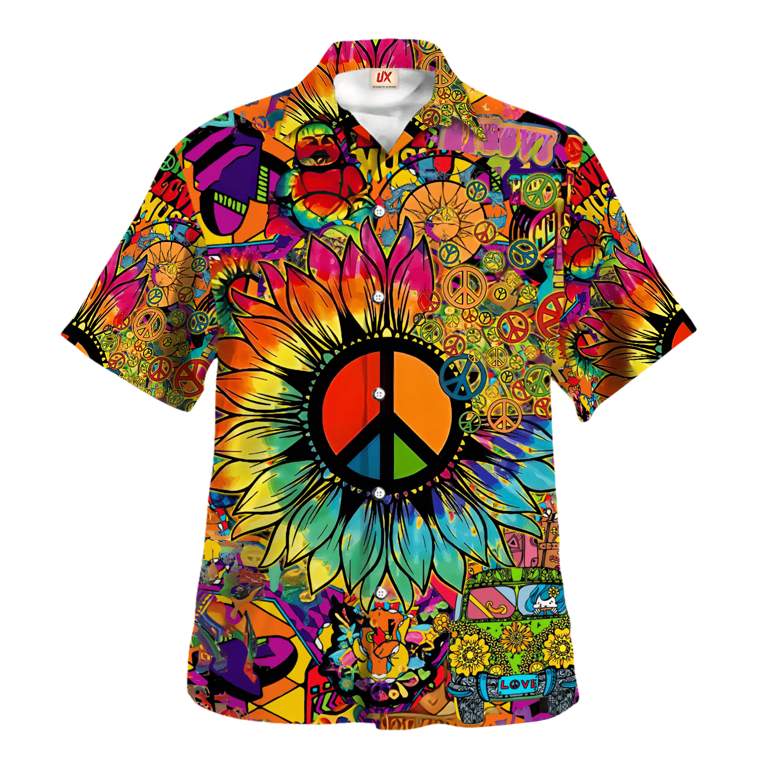 Hippie Hawaiian Retro Summer Beach Gift Idea LTHI255 - Adult & Kids T-Shirts, Sweatshirts & Hoodies apparel design preview 1