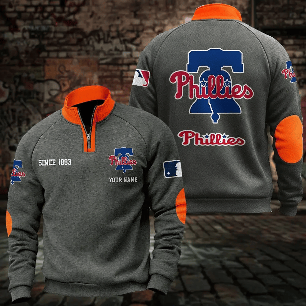 Philadelphia Phillies Half Zip Casual - Adult & Kids T-Shirts, Sweatshirts & Hoodies apparel design preview 1
