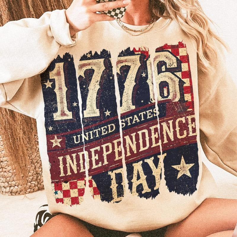 1776 Independence Day American Girl United States - Adult & Kids T-Shirts, Sweatshirts & Hoodies apparel design preview 1
