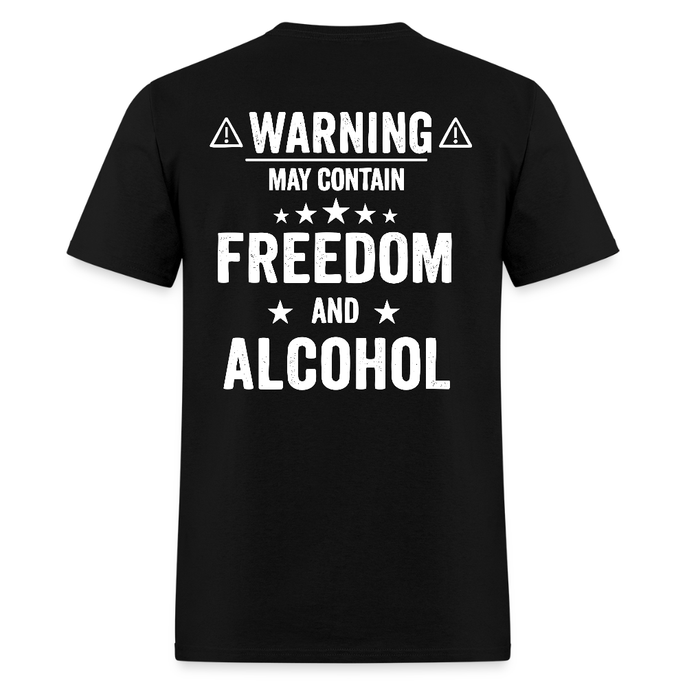 Warning May Contain Freedom Alcohol - Adult & Kids T-Shirts, Sweatshirts & Hoodies apparel design preview 1