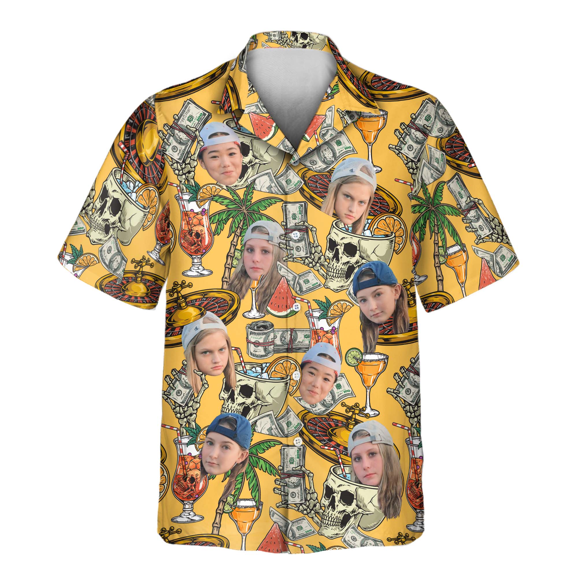 Casino Jackpot Aloha Custom Hawaiian with Faces or - Adult & Kids T-Shirts, Sweatshirts & Hoodies apparel design preview 1
