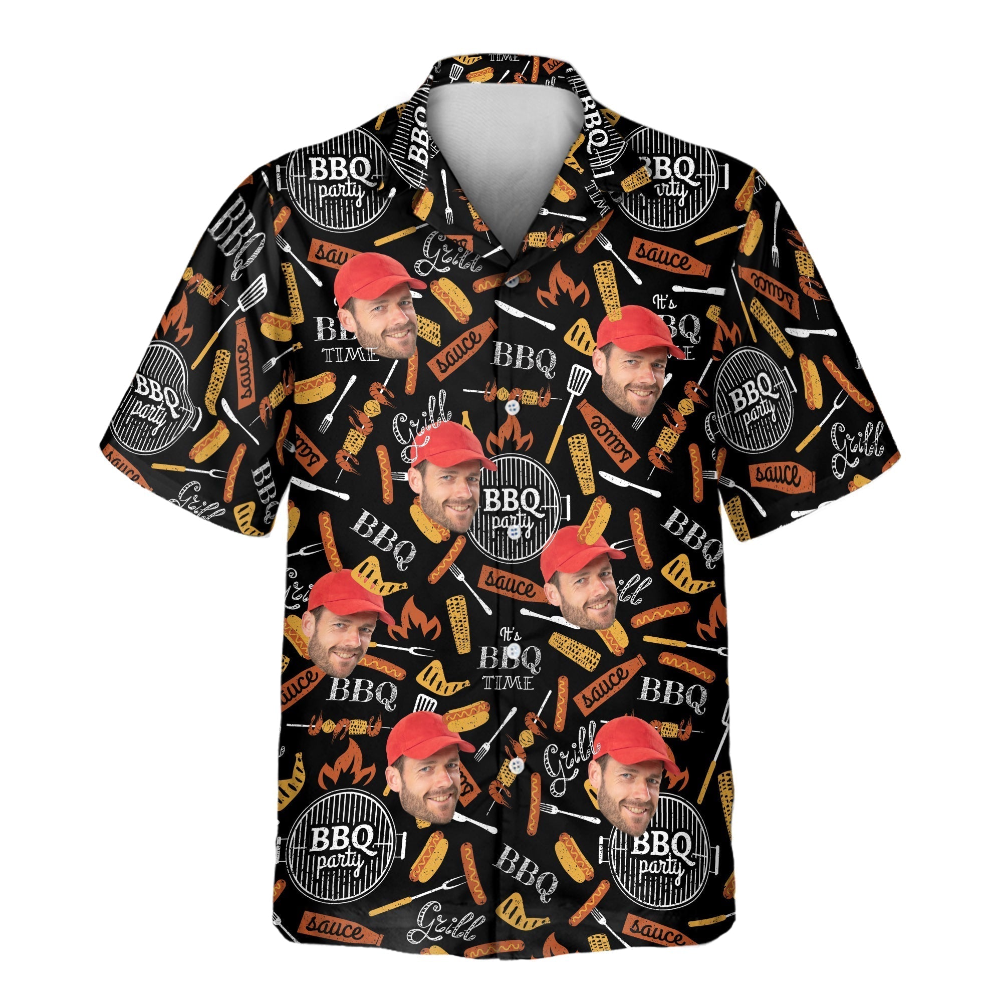Grill Master Aloha Custom Hawaiian with Faces or - Adult & Kids T-Shirts, Sweatshirts & Hoodies apparel design preview 1