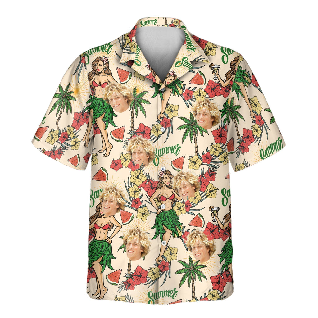 Island Party Vibes Aloha Custom Hawaiian with Faces - Adult & Kids T-Shirts, Sweatshirts & Hoodies apparel design preview 1