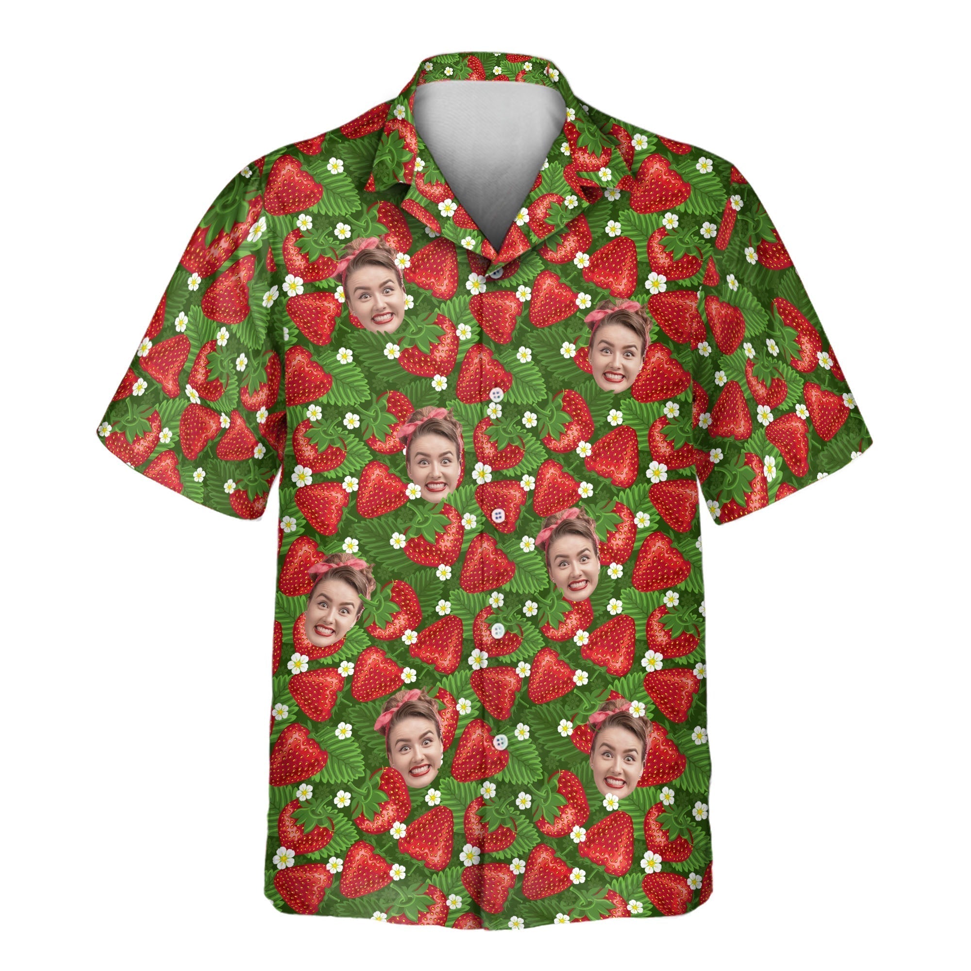 Juicy Strawberry Tropics Aloha Custom Hawaiian with - Adult & Kids T-Shirts, Sweatshirts & Hoodies apparel design preview 1