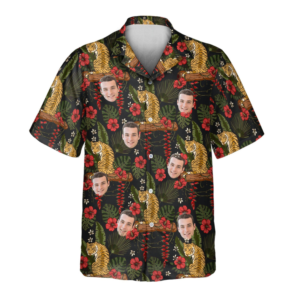 Majestic Jungle Tiger Aloha Custom Hawaiian with - Adult & Kids T-Shirts, Sweatshirts & Hoodies apparel design preview 1