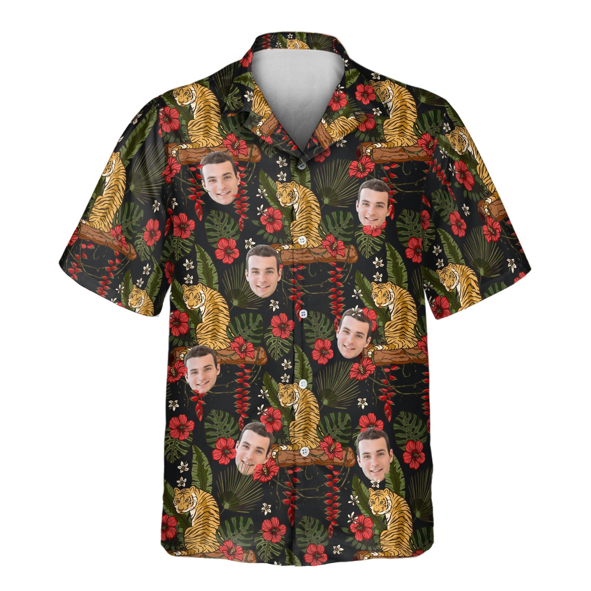 Majestic Jungle Tiger Aloha Custom Hawaiian with - Adult & Kids T-Shirts, Sweatshirts & Hoodies apparel design preview 1