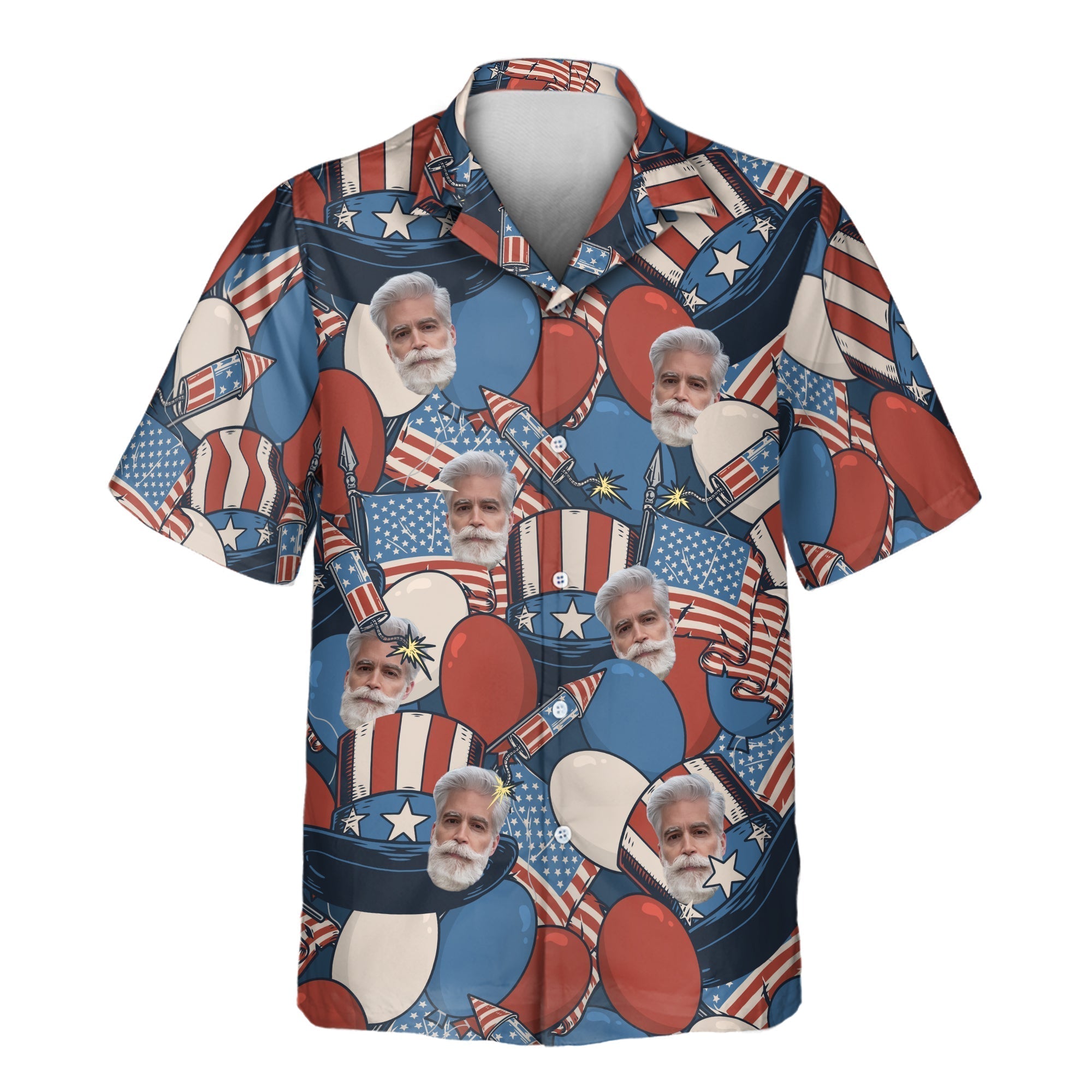 Retro American Patriotism Aloha Custom Hawaiian with - Adult & Kids T-Shirts, Sweatshirts & Hoodies apparel design preview 1