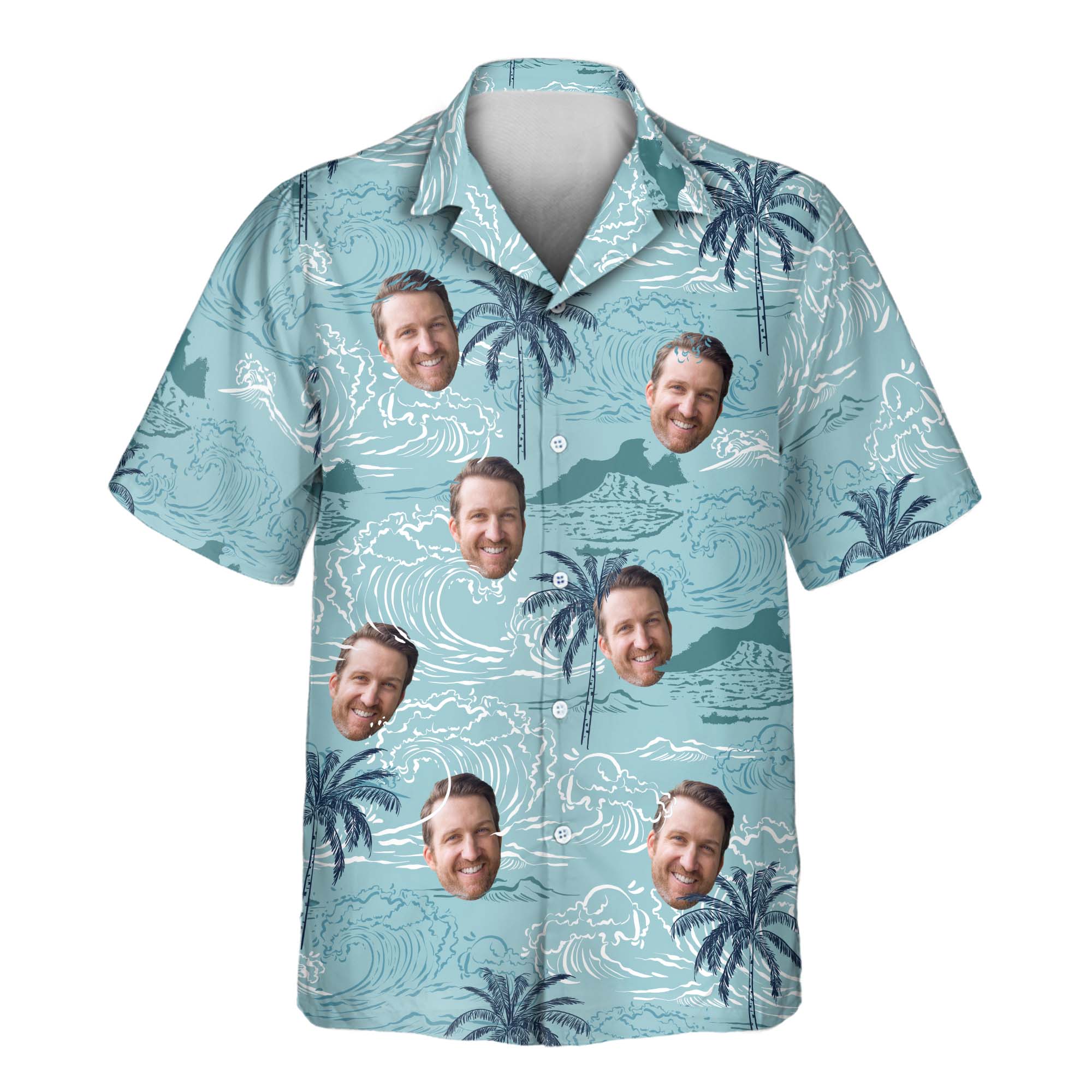 Retro Ocean Wave Aloha Custom Hawaiian with Faces or - Adult & Kids T-Shirts, Sweatshirts & Hoodies apparel design preview 1