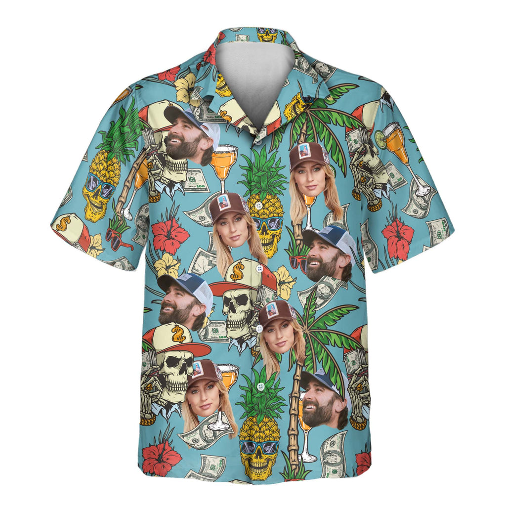 Rich Skull Paradise Aloha Custom Hawaiian with Faces - Adult & Kids T-Shirts, Sweatshirts & Hoodies apparel design preview 1