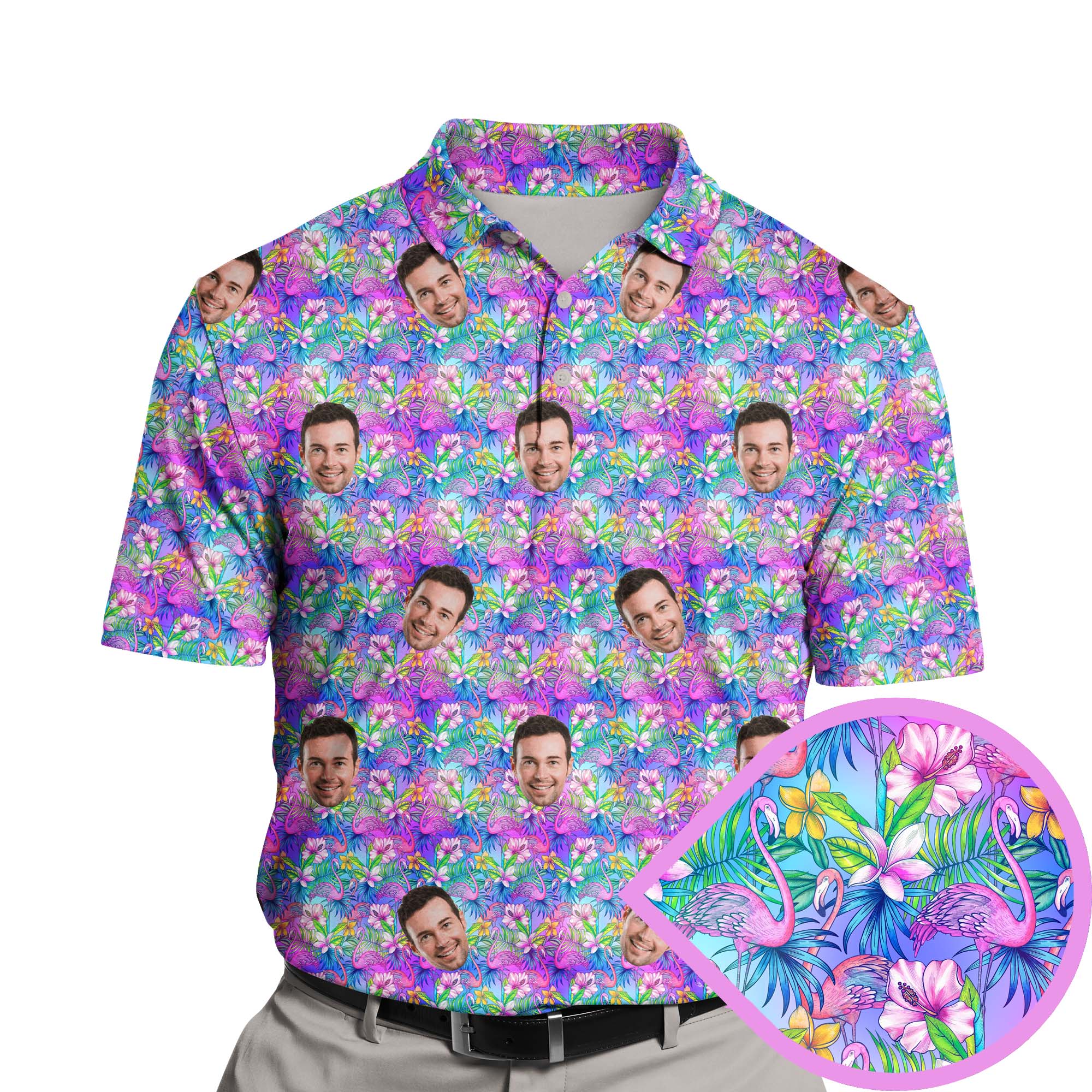 Tropical Bloom Flamingo Funny Golf with Faces or - Adult & Kids T-Shirts, Sweatshirts & Hoodies apparel design preview 1