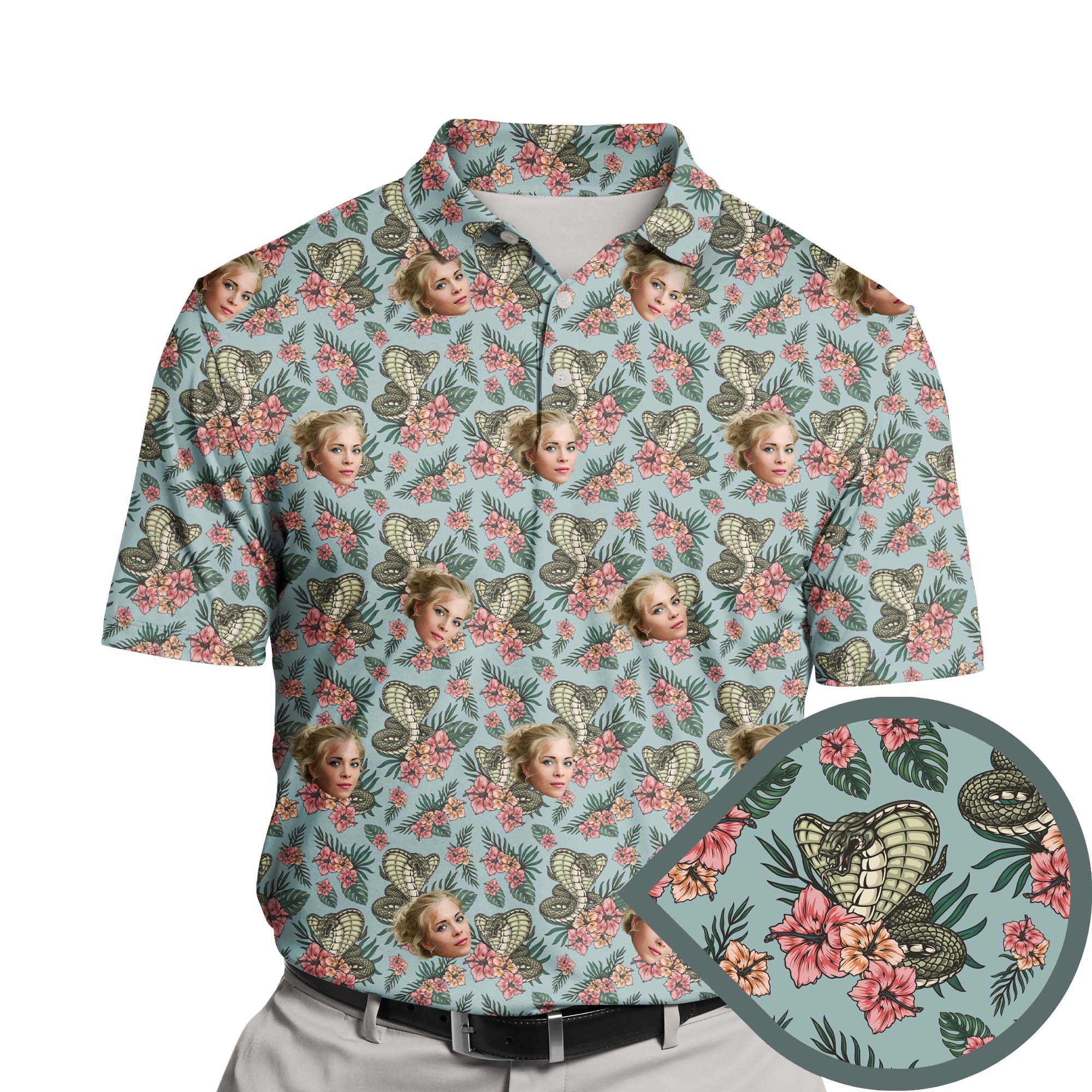 Tropical Cobra Funny Golf with Faces or Logos - Adult & Kids T-Shirts, Sweatshirts & Hoodies apparel design preview 1