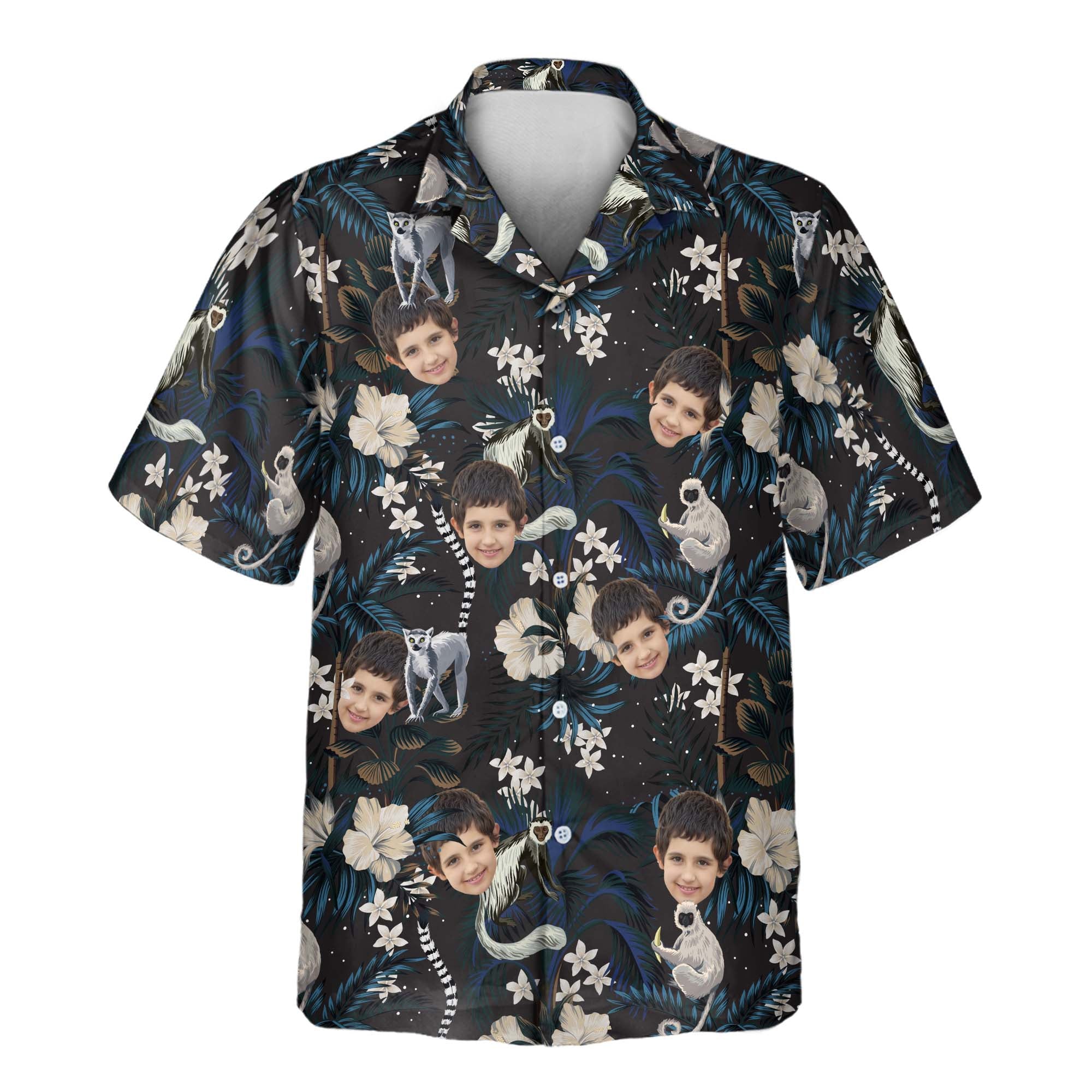 Tropical Night Bloom Aloha Custom Hawaiian with Faces - Adult & Kids T-Shirts, Sweatshirts & Hoodies apparel design preview 1