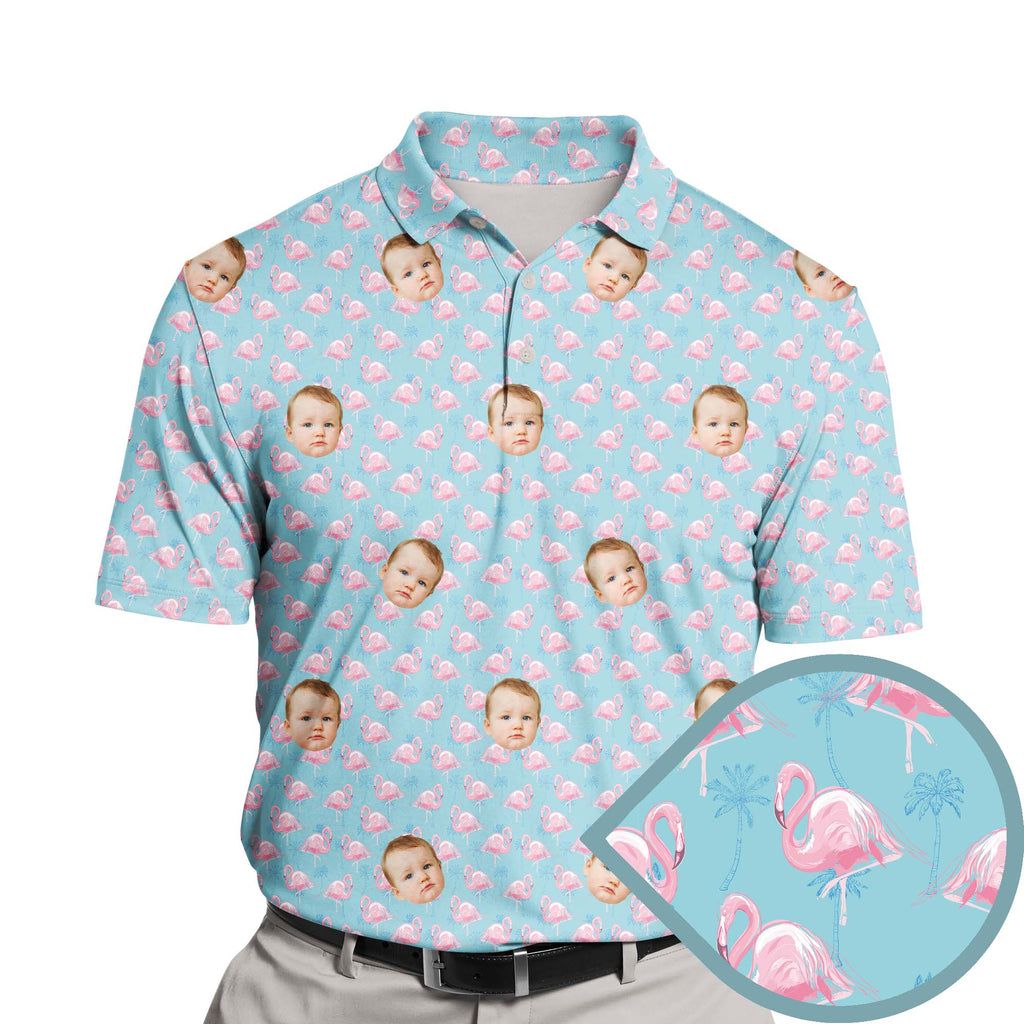 Tropical Pink Flamingo Funny Golf with Faces or Logos - Adult & Kids T-Shirts, Sweatshirts & Hoodies apparel design preview 1
