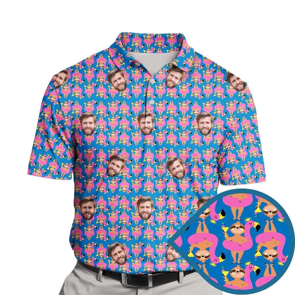 Tropical Sloth Fiesta Funny Golf with Faces or Logos - Adult & Kids T-Shirts, Sweatshirts & Hoodies apparel design preview 1