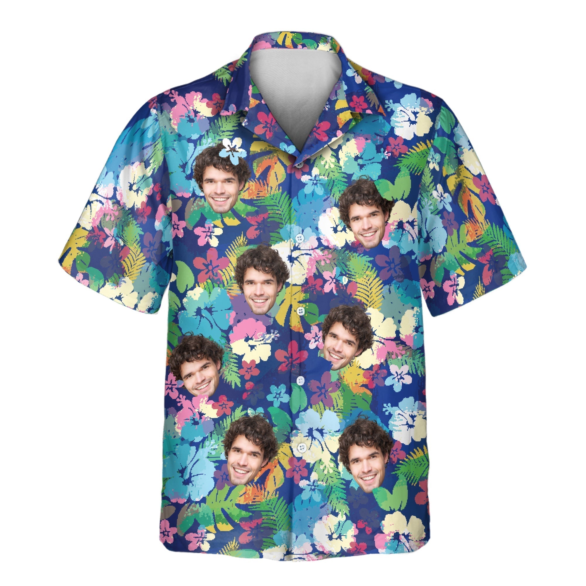 Vibrant Hibiscus Aloha Custom Hawaiian with Faces or - Adult & Kids T-Shirts, Sweatshirts & Hoodies apparel design preview 1